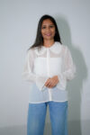 Sheer Chiffon Classy White Shirts